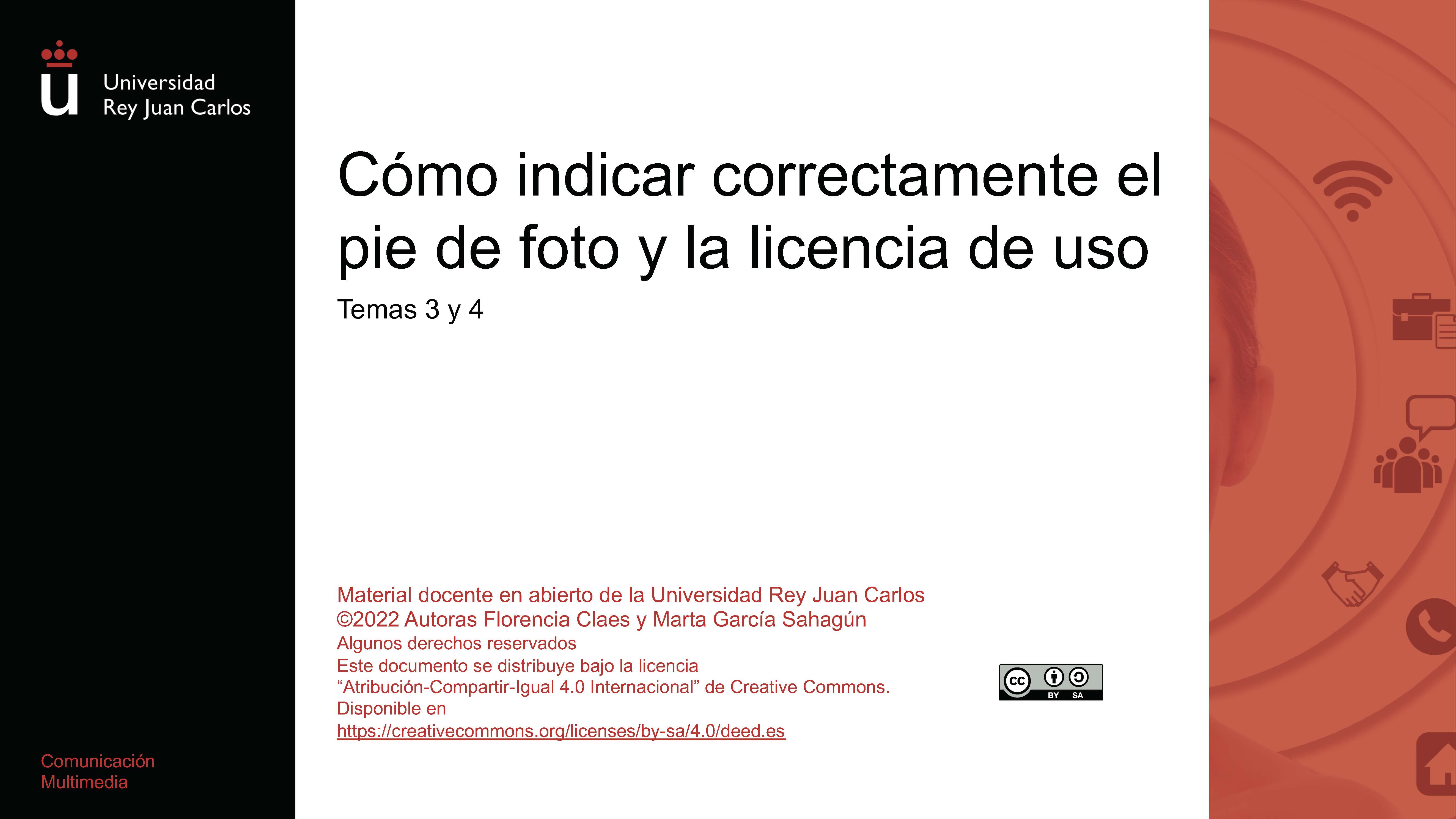 Cómo indicar correctamente el pie de foto y la licencia de uso